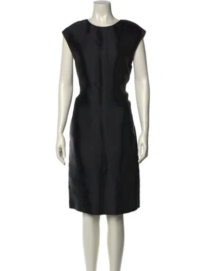 Pre-owned Joseph Crew Neck Midi Length Dress In Black