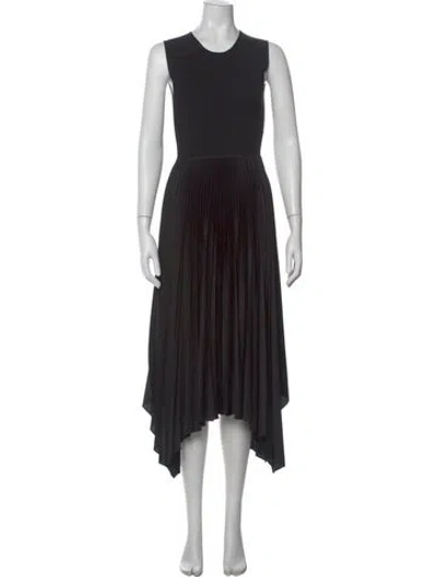 Pre-owned Joseph Crew Neck Midi Length Dress In Black