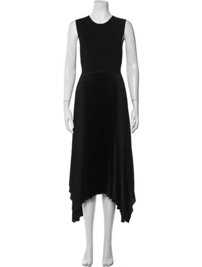 Pre-owned Joseph Crew Neck Midi Length Dress In Black