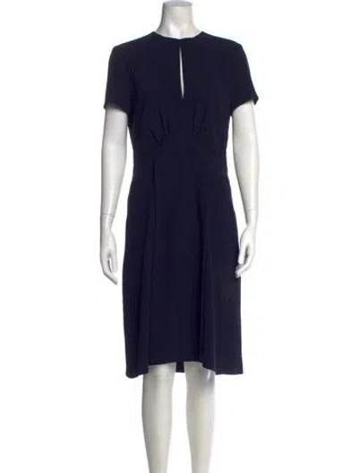 Pre-owned Joseph Crew Neck Midi Length Dress In Blue