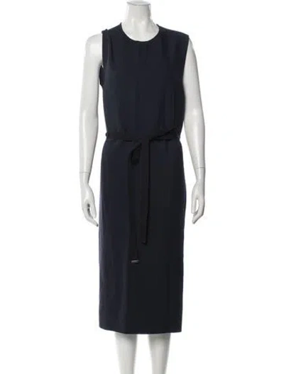 Pre-owned Joseph Crew Neck Midi Length Dress In Blue