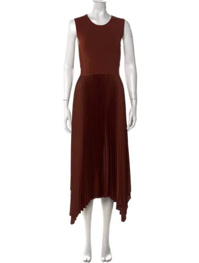 Pre-owned Joseph Crew Neck Midi Length Dress In Brown