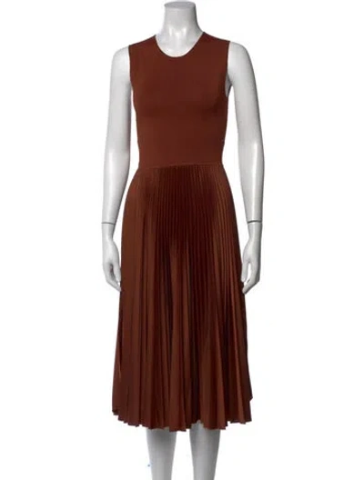 Pre-owned Joseph Crew Neck Midi Length Dress In Brown