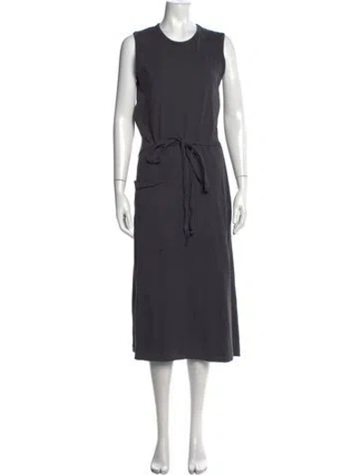 Pre-owned Joseph Crew Neck Midi Length Dress In Grey