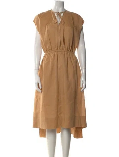 Pre-owned Joseph Crew Neck Midi Length Dress In Neutral