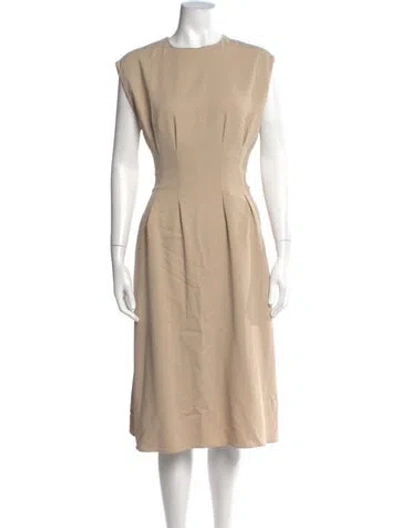 Pre-owned Joseph Crew Neck Midi Length Dress W/ Tags In Neutrals