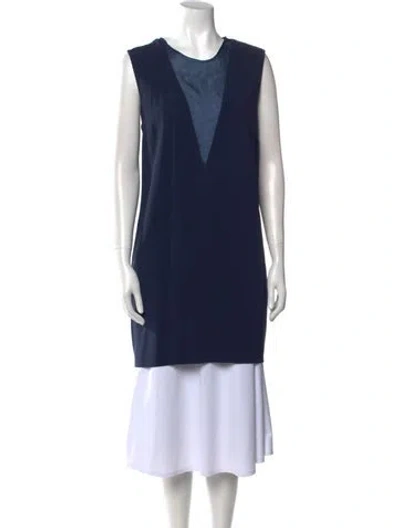 Pre-owned Joseph Crew Neck Mini Dress In Blue