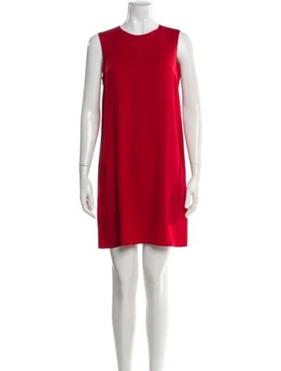 Pre-owned Joseph Crew Neck Mini Dress In Red