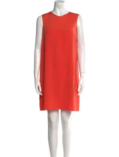 Pre-owned Joseph Crew Neck Mini Dress W/ Tags In Orange