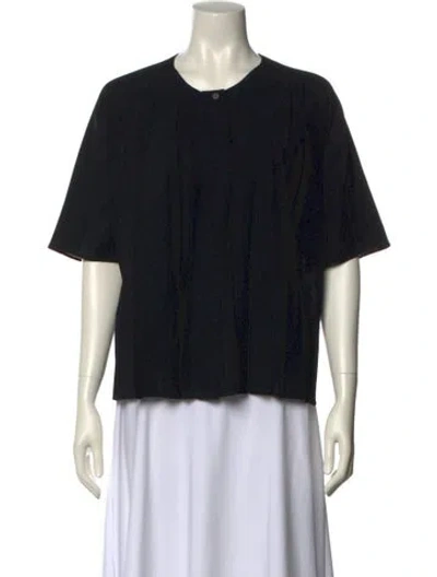 Pre-owned Joseph Crew Neck Short Sleeve Blouse In Black