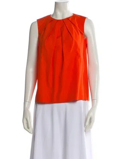 Pre-owned Joseph Crew Neck Sleeveless Top In Orange