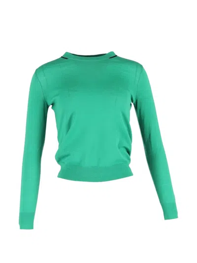 Pre-owned Joseph Crew-neck Wool Sweater In Green