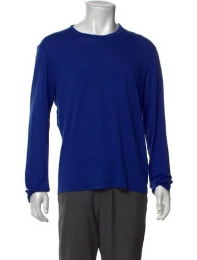 Pre-owned Joseph Crew Nk Ls Lyocell Top Crew Neck T-shirt In Blue