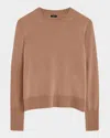 Joseph Crewneck Lightweight Cashmere Sweater In Blusher