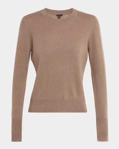 Joseph Crewneck Lightweight Cashmere Sweater In Brown
