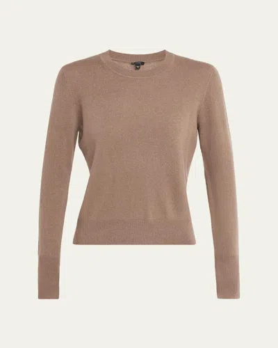 Joseph Crewneck Lightweight Cashmere Sweater In Brown