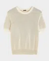 Joseph Micro Stripe Knit Top In Ivoryquail