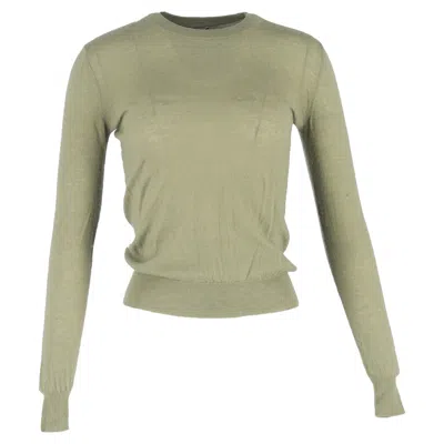 Joseph Crewneck Sweater In Olive Wool In Green