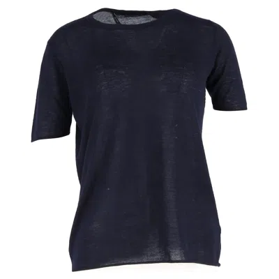 Joseph Crewneck T-shirt In Navy Blue Cotton