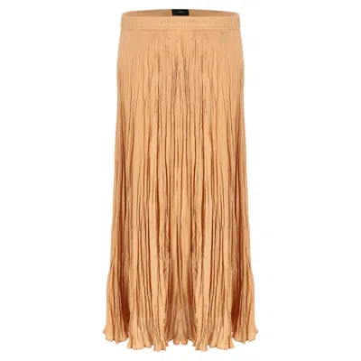 Pre-owned Joseph Crinkled Silk Maxi Skirt In Orange