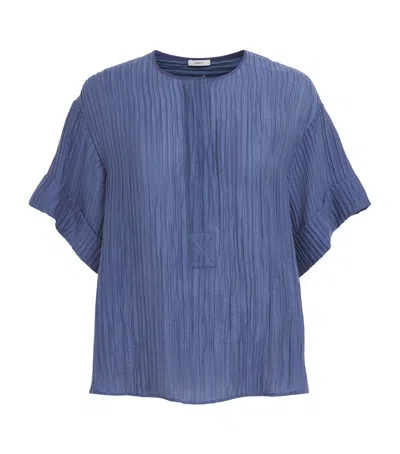 Joseph Crinkled Yani Blouse In Blue