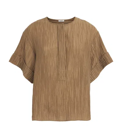 Joseph Crinkled Yani Blouse In Brown