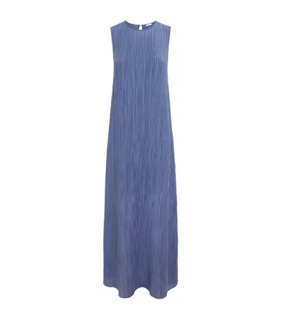 Joseph Crinkle-effect Dion Maxi Dress In Blue