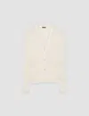 Joseph Crisp Rayon Knitted Cardigan In Ivory