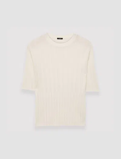 Joseph Crisp Rayon Knitted T-shirt In Ivory