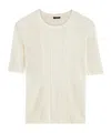 Joseph Womens Ivory Crisp Ribbed Knitted Top In White