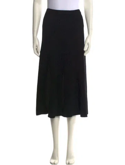 Pre-owned Joseph Crochet Trim Midi Length Skirt In Black