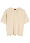 Joseph Crop Tee Viscose Animation Fine-knit T-shirt In White