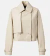 Joseph Cropped Leather Jacket In Neutral