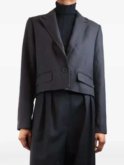 Pre-owned Joseph Cropped Wool Blazer In Gray