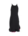 Joseph Cross-back Two-tone Hem Dress In Black Silk In Black