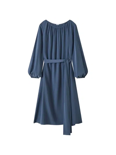 Joseph Cupid Crepe De Soie Silk Dress In Blue