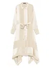 Joseph Cyprien Paneled Handkerchief Midi Shirtdress In Neutrals