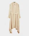 Joseph Cyprien Paneled Handkerchief Midi Shirtdress In Quail