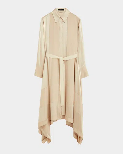 Joseph Cyprien Paneled Handkerchief Midi Shirtdress In Quail