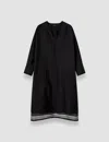 Joseph Dalamo Embroidered Cotton-blend Midi Dress In Black