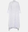 Joseph Dania Midi Dress With Button Placket And Side Slits In White