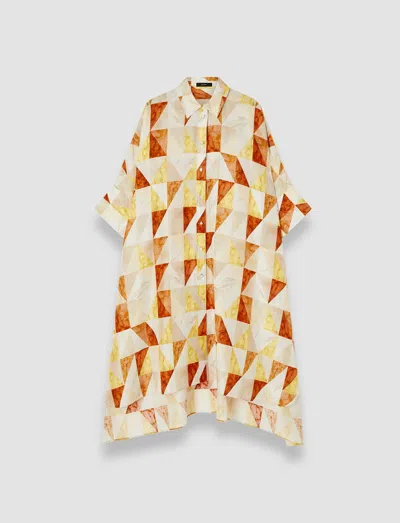 JOSEPH DANIA MARBLE PRINT SILK DRESS