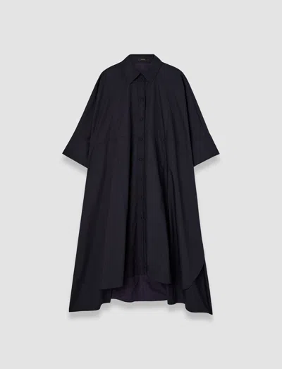 Joseph Dania Oversized Cotton-poplin Midi Shirt Dress In Black
