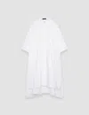 Joseph Dania Midi Dress With Button Placket And Side Slits In White