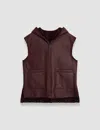 Joseph Dantec Reversible Shearling Gilet In Purple