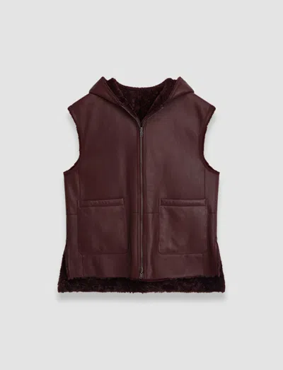 Joseph Dantec Reversible Shearling Gilet In Purple