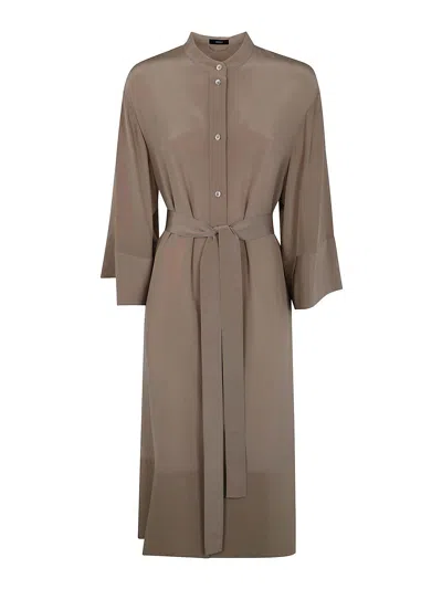 JOSEPH VESTIDO MIDI - MARRÓN