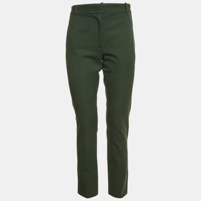 Pre-owned Joseph Dark Green Cotton Blend Straight Fit Trousers M