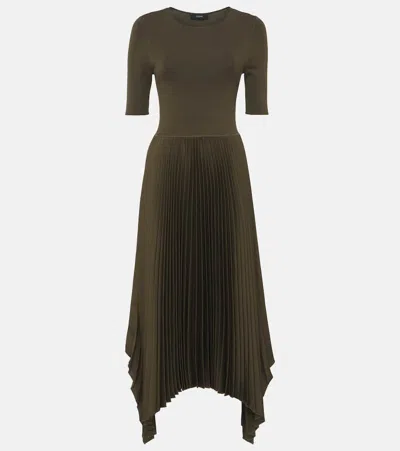 Joseph Darno Pleated Handkerchief Midi Dress In 1203 Hass Avocado