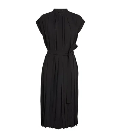 Joseph Davidge Sleeveless Pleated Midi Dress In Black